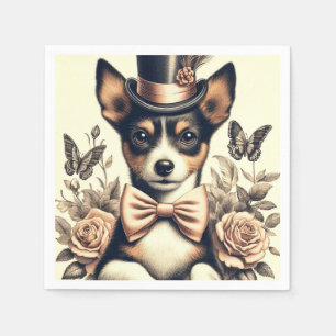 Cute Vintage Toy Fox Terrier Napkin