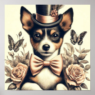 Cute Vintage Toy Fox Terrier Poster