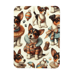 Cute Vintage Toy Fox Terrier Seamless Magnet