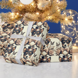 Cute Vintage Toy Fox Terrier Wrapping Paper