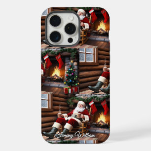 Cute Vintage Traditional Elegant Merry Christmas iPhone 15 Pro Max Case