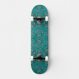 Cute vintage turquoise floral cufflinks skateboard