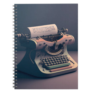 cute vintage typewriter rusty 2 notebook
