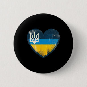 Cute Vintage Ukrainian Bynner Fan Ukraine Flag Hea 6 Cm Round Badge