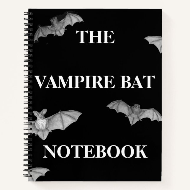 Cute Vintage Vampire Flying Bat Spherical Notebook (Front)