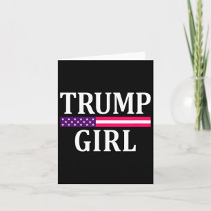 Cute Vintage Vote Trump Girl Republican Us Flag 20 Card