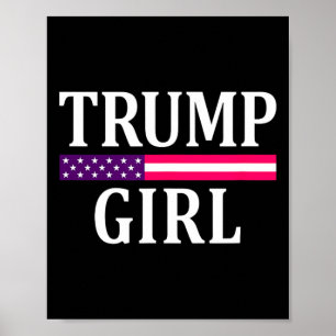 Cute Vintage Vote Trump Girl Republican Us Flag 20 Poster