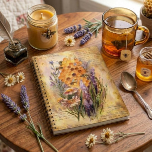 Cute Vintage Watercolor Honey Bee Honeycomb Planner