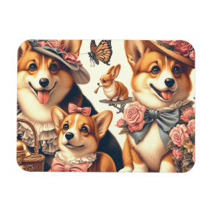 Cute Vintage Welsh Corgi Cardigan Magnet
