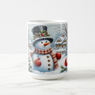 Cute, Vintage/Whimsical Christmas/winter snowman Coffee Mug
