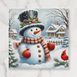 Cute, Vintage/Whimsical Christmas/winter snowman Favour Tags