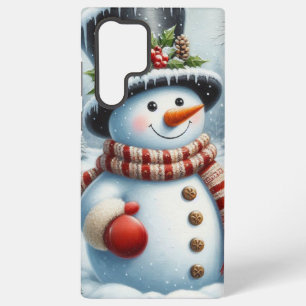 Cute, Vintage/Whimsical Christmas/winter snowman Samsung Galaxy Case
