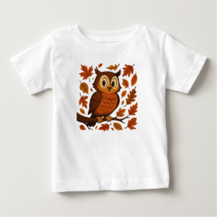 Cute, vintage whimsical fall/autumn owl baby T-Shirt
