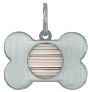 Cute vintage white red stripes pet ID tag