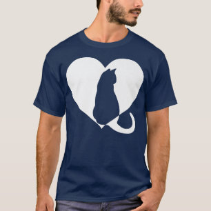 Cute vintage Who Loves Cats Black cat Funny White T-Shirt