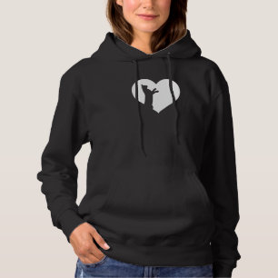 Cute Vintage Who Loves Cats Black Cat White Heart Hoodie