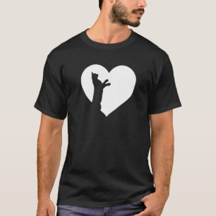 Cute Vintage Who Loves Cats Black Cat White Heart T-Shirt