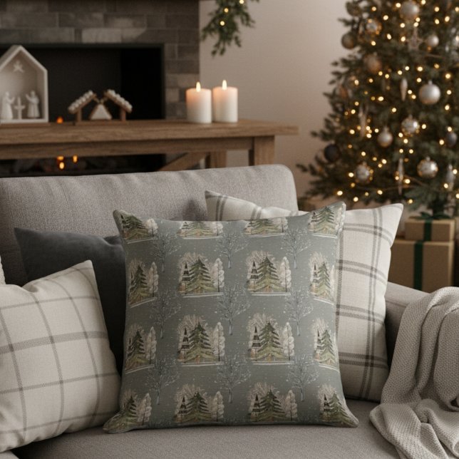 Cute Vintage Winter Christmas Pattern  Cushion (Creator Uploaded)