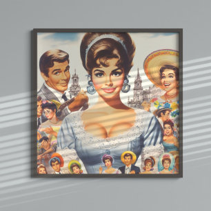 Cute Vintage Woman Poster