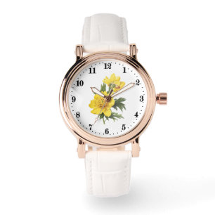 Cute vintage yellow flowers ladies watch