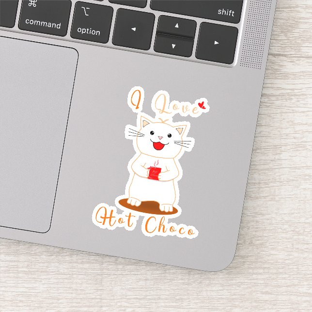 Cute Vinyl Sticker | I Love Hot Choco (Detail)