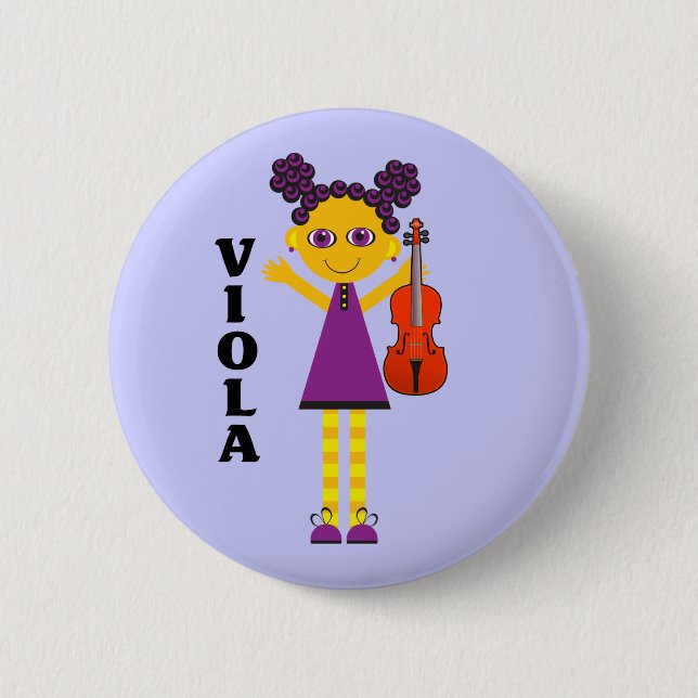 Cute Viola Girl Button (Front)