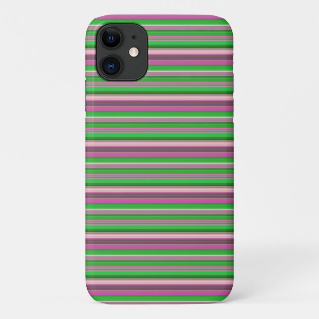Cute violet green stripes Case-Mate iPhone case (Back)