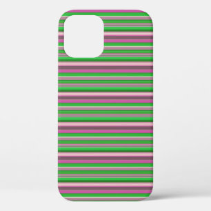 Cute violet green stripes iPhone 12 case