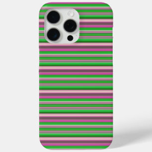 Cute violet green stripes iPhone 15 pro max case