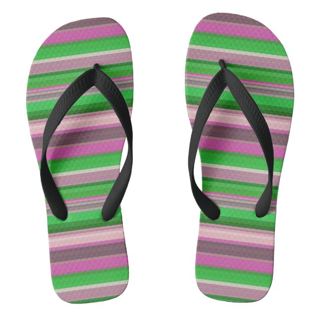 Cute violet green stripes flip flops (Footbed)