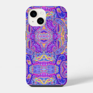 Cute violet paisley pattern iPhone 14 case