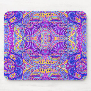 Cute violet paisley pattern mouse mat