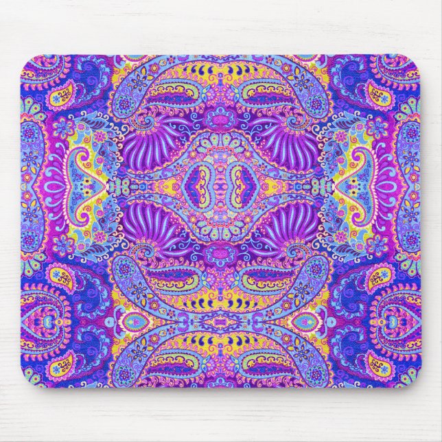 Cute violet paisley pattern mouse mat (Front)