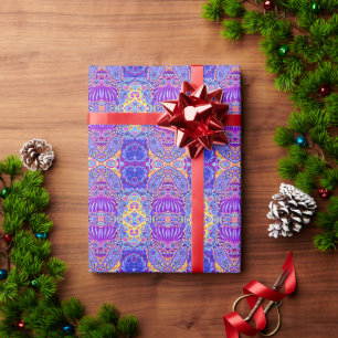 Cute violet paisley pattern wrapping paper