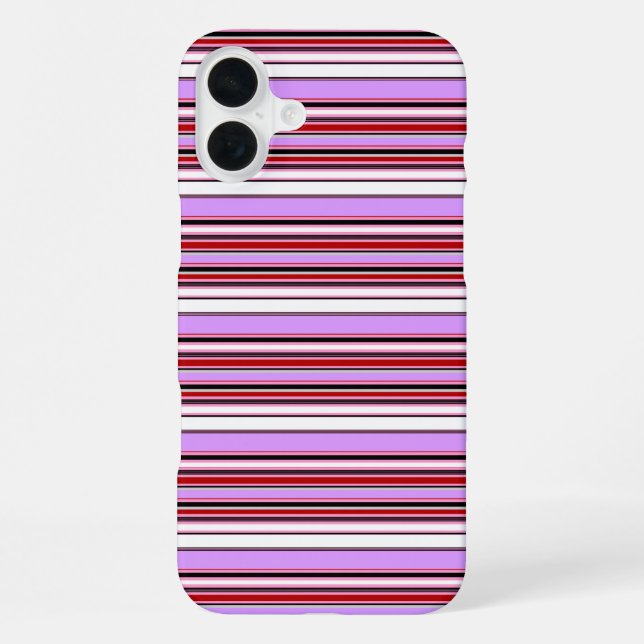 Cute violet red stripes iPhone case (Back)