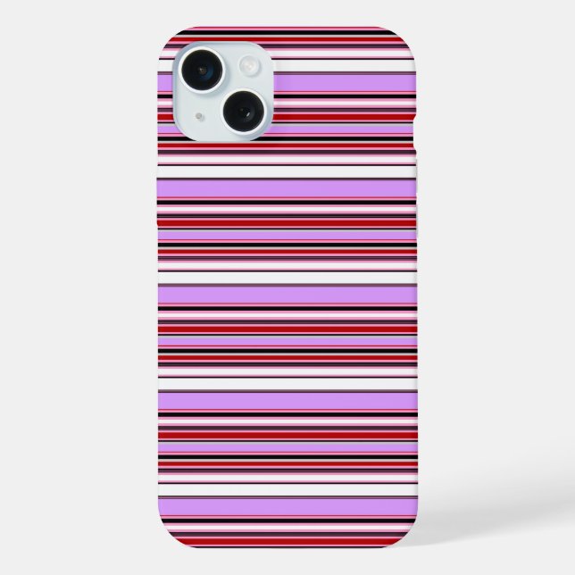 Cute violet red stripes iPhone case (Back)