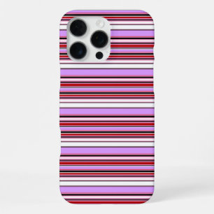 Cute violet red stripes iPhone 16 pro max case