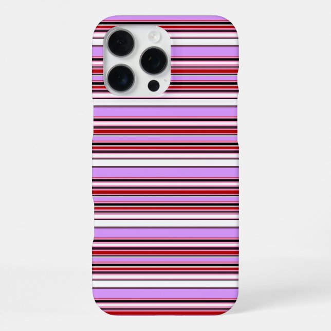 Cute violet red stripes iPhone case (Back)