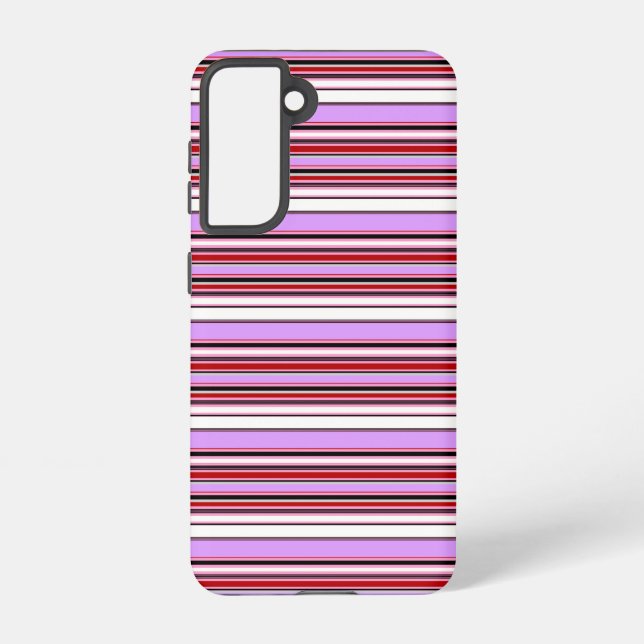 Cute violet red stripes samsung galaxy s21 case (Back)