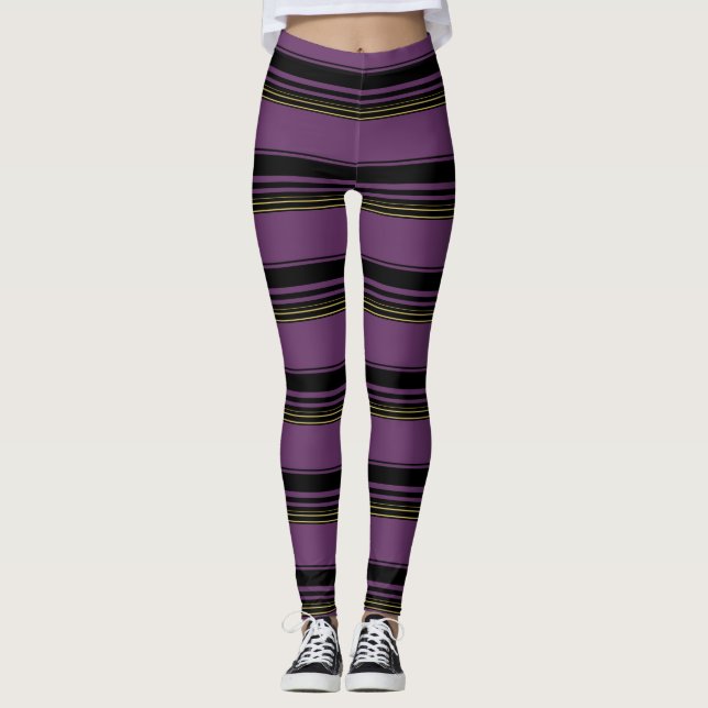 Cute violet stripes leggings (Front)