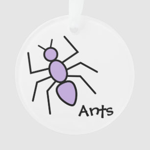 Cute Violet Vector Ant Ornament