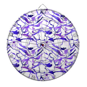 Cute violet watercolor abstract lines pattern dartboard