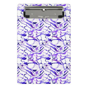 Cute violet watercolor abstract lines pattern mini clipboard