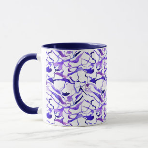 Cute violet watercolor abstract lines pattern mug