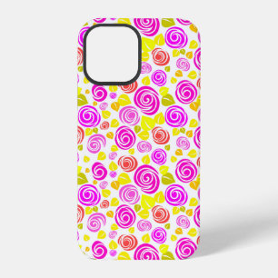 Cute violet yellow spring roses patterns iPhone 12 pro case