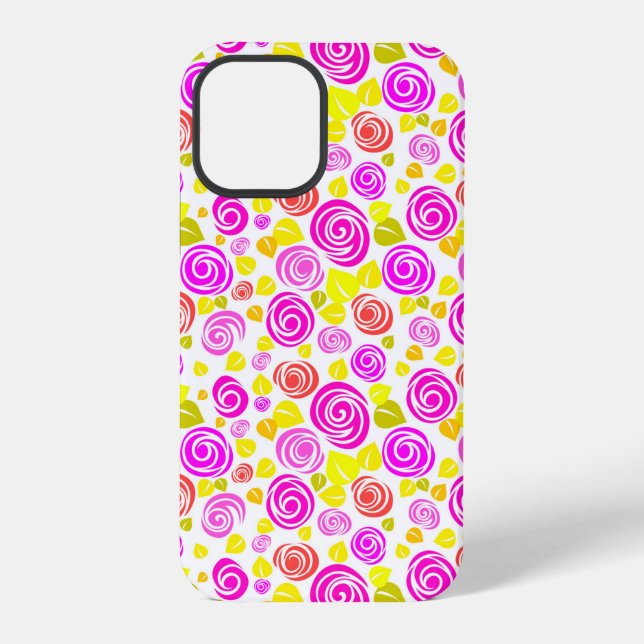 Cute violet yellow spring roses patterns iPhone case (Back)