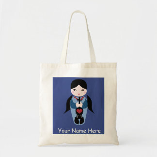 Cute Violin Doll Tote Bag-Add Your Name Bag