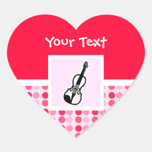 Cute Violin Heart Sticker