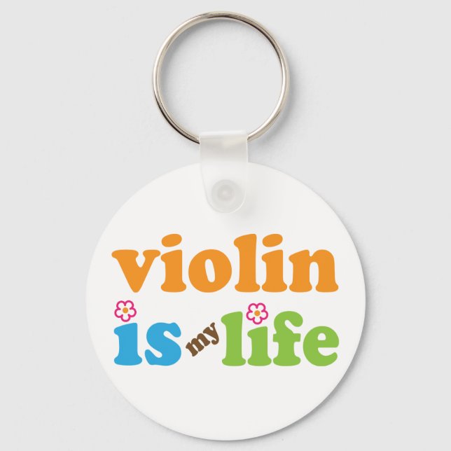 Cute Violin is My Life Key Ring (Front)