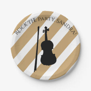 Cute Violin Rock And Roll Musical Instruments  Paper Plate